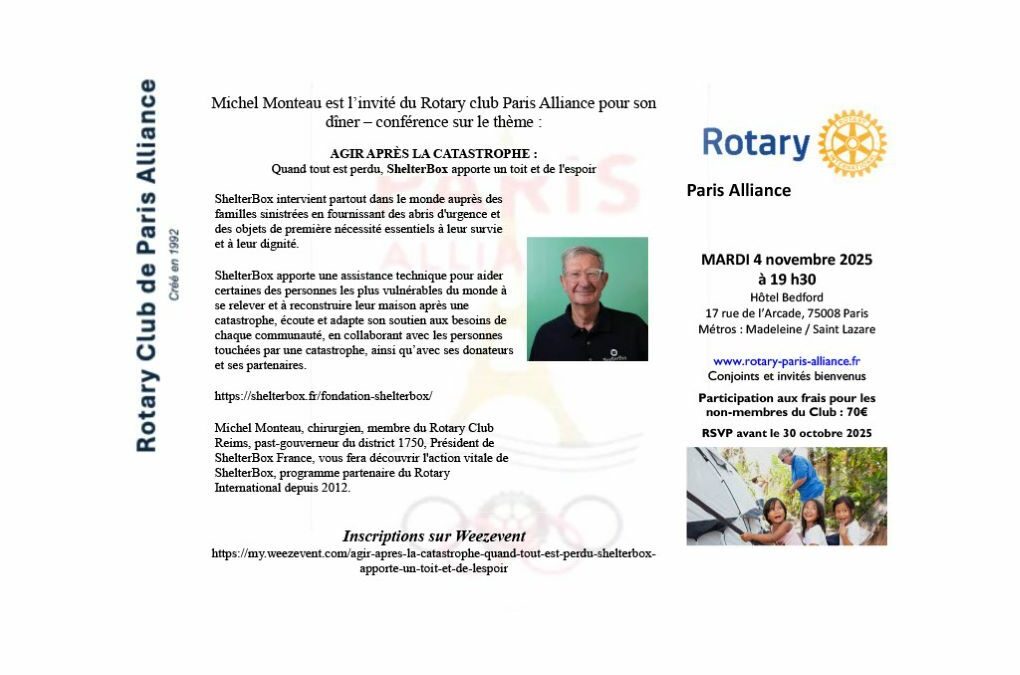 Dîner-conférence 4 novembre 2025