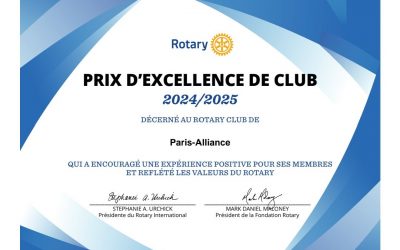 Distinction pour le Rotary Club Paris Alliance
